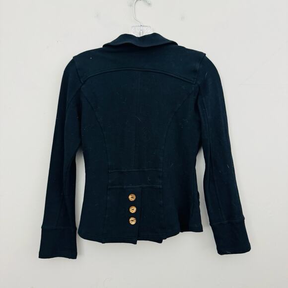 Ambition Black Button Up Pea Coat Women’s Size Small Petite - Picture 6 of 7